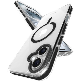 Vaku Luxos ® Vortex Magpro Gel Cushion Slim Fit Shockproof Crystal Clear Camera Metal Ring Back Cover For iPhone