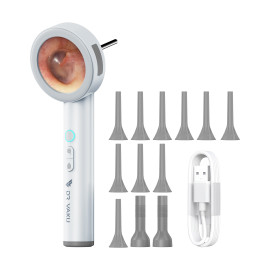 DR VAKU ® ENTVISON PRO Digital Otoscope Smart Ear Inspection Kit with 1.8 inch IPS Screen 1080p HD Camera & 6 LED Lights for Nose, Throat, Dental, Skin Video Recording SD Card Support + 13 Silicone Tips Free