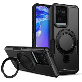 Vaku ® Vivo Y21 Astor Military Grade Armor Protective Case with Ring Bracket Kickstand Back cover
