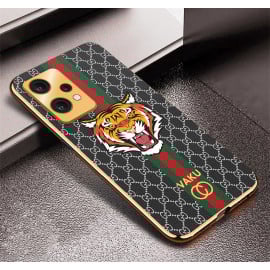 Vaku ® OnePlus Nord CE 2 Lite 5G Lynx Designer Leather Pattern Gold Electroplated Soft TPU Back Cover Case