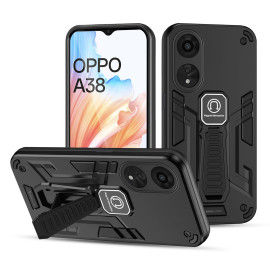 Vaku ® Oppo A38 Valor Military Grade Armor Case with Built-in Kickstand Shockproof Back Cover
