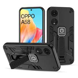 Vaku ® Oppo A58 4G Valor Military Grade Armor Case with Built-in Kickstand Shockproof Back Cover