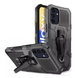 Vaku ® Samsung Galaxy A15 5G Vanguard Military Grade Armor Case with Metal Belt Clip Kickstand Back Cover