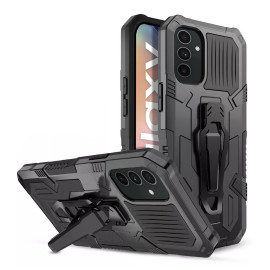 Vaku ® Samsung Galaxy A54 5G Vanguard Military Grade Armor Case with Metal Belt Clip Kickstand Back Cover