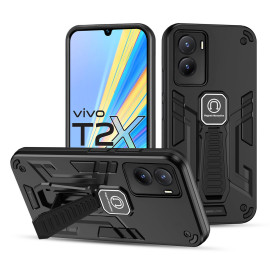 Vaku ® Vivo T2x 5G Valor Military Grade Armor Case with Built-in Kickstand Shockproof Back Cover