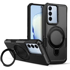 Vaku ® Vivo V27 5G Astor Military Grade Armor Protective Case with Ring Bracket Kickstand Back cover