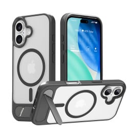 Vaku Luxos ® Apple iPhone 17 Zennix Magpro Scratch Resistant Camera Screen Protector Case with Stand Holder Shockproof Protective Back cover