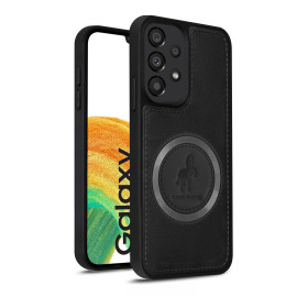 Vaku ® Samsung Galaxy A33 5G Astrid Luxury PU Leather Electroplated Magnetic Magsafe Shockproof Bumper Protective Back Cover