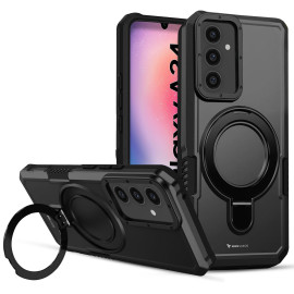 Vaku ® Samsung Galaxy A24 4G Astor Military Grade Armor Protective Case with Ring Bracket Kickstand Back cover
