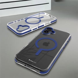 eller santé ® Apple iPhone 16 Plus Vortex Magpro Gel Cushion Slim Fit Shockproof Certified Mag-Safe Crystal Clear Camera Metal Ring Back Cover