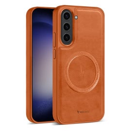 Vaku ® Samsung Galaxy S23 Maxtron Leather Stitched Magnetic Magsafe Non-Slip Grip Shockproof Back Cover