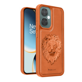 Vaku ® OnePlus Nord CE 3 Lite Lion Embossed Luxury Designer Leather Protective Back Cover