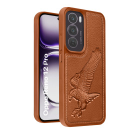 Vaku ® Oppo Reno12 Pro 5G Eagle Embossed Luxury Designer Leather Protective Back Cover
