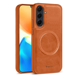 Vaku ® Samsung Galaxy A34 5G Maxtron Leather Stitched Magnetic Magsafe Non-Slip Grip Shockproof Back Cover