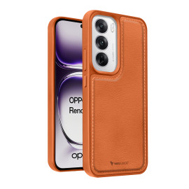 Vaku ® Oppo Reno12 5G Luxe Premium Leather Stitched Non-Slip Grip Protective Back Cover