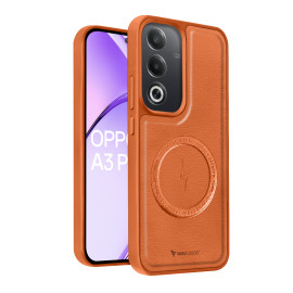 Vaku ® Oppo A3 Pro 5G Maxtron Leather Stitched Magnetic Magsafe Non-Slip Grip Shockproof Back Cover