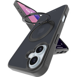 Vaku Luxos ® Apple iPhone 16 Castros MagPro with Magnetic Alloy Ring Metal Kickstand Scratch Resistant Certified Mag-Safe Protection Cover