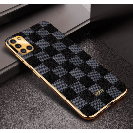 Vaku ® Samsung Galaxy A31 Cheron Series Leather Stitched Gold Electroplated Soft TPU Back Cover