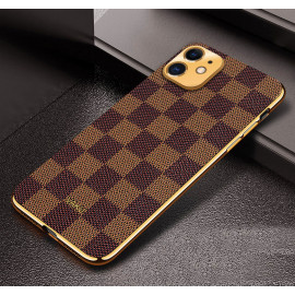 Vaku ® Apple iPhone 11 Cheron Leather Electroplated Soft TPU Back Cover