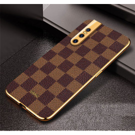 Vaku ® Vivo V15 Pro Cheron Leather Electroplated Soft TPU Back Cover