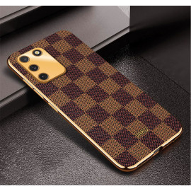 Vaku ® Samsung Galaxy S10 lite Cheron Series Leather Stitched Gold Electroplated Soft TPU Back Cover