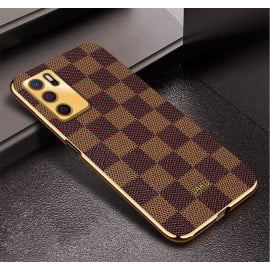 Vaku ® Oppo A16 Cheron Leather Electroplated Soft TPU Back Cover