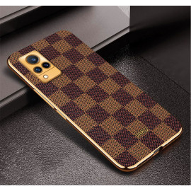 Vaku ® Vivo V21 5G Cheron Leather Electroplated Soft TPU Back Cover