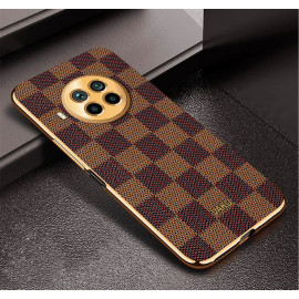 Vaku ® Xiaomi Mi 10i 5G Cheron Series Leather Stitched Gold Electroplated Soft TPU Back Cover