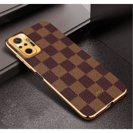Vaku ® Redmi Note 10 Pro Cheron Leather Electroplated Soft TPU Back Cover