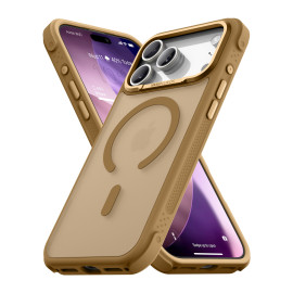 Vaku Luxos ® Apple iPhone 17 Pro Max Thunder Magpro Translucent Scratch Resistant Military-Grade Protection Case With Stand Holder Metal Camera Ring Shockproof Back Cover