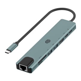 eller santé ® OCTOLINK 8-IN-1 USB HUB Multiport Adapter 4K HDMI 2X 3.0/2.0 Ports Type C 100W PD Charging Data Transfer Speed Upto 5GBPS SD/TF Ethernet