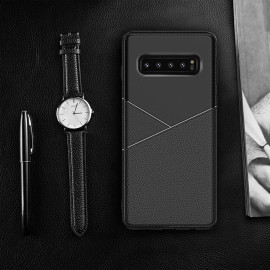 Vaku ® Samsung Galaxy S10 Plus Business Leather Pattern Soft TPU Back Cover