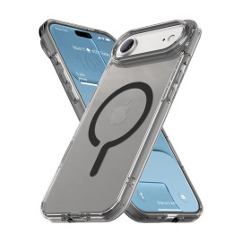 Vaku Luxos ® Apple iPhone 17 Air Glassy Magpro Smokey Transparent TPU Case Shockproof Non-Yellowing Scratch Resistant Military Grade Protection Screen Protector Back Cover