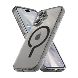 Vaku Luxos ® Apple iPhone 17 Glassy Magpro Smokey Transparent TPU Case Shockproof Non-Yellowing Scratch Resistant Military Grade Protection Screen Protector Back Cover