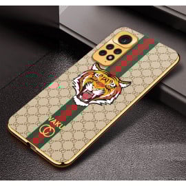 Vaku ® Xiaomi Redmi Note 11 Lynx Designer Leather Pattern Gold Electroplated Soft TPU Back Cover Case