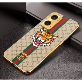 Vaku ® Oppo A76 Lynx Designer Leather Pattern Gold Electroplated Soft TPU Back Cover Case