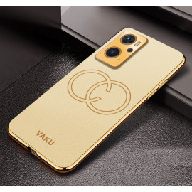 Vaku ® Oppo K10 4G Skylar Leather Pattern Gold Electroplated Soft TPU Back Cover