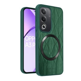 Vaku ® Oppo A3 Pro 5G Diamond Plume Pattern Magnetic Magsafe Matte Soft-Touch Texture Back Cover