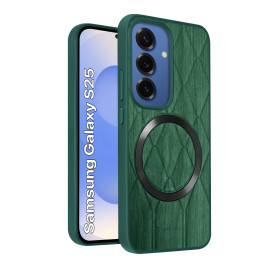 Vaku ® Samsung Galaxy S25 Diamond Plume Pattern Magnetic Magsafe Matte Soft-Touch Texture Back Cover