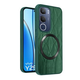 Vaku ® Vivo Y29 5G Diamond Plume Pattern Magnetic Magsafe Matte Soft-Touch Texture Back Cover