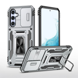 Vaku ® Samsung Galaxy S23 FE Aegis Armor Slide Camera Protection Magnetic Ring Holder Kickstand Back Cover