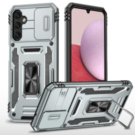 Vaku ® Samsung Galaxy M34 5G Aegis Armor Slide Camera Protection Magnetic Ring Holder Kickstand Back Cover