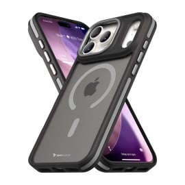Vaku Luxos ® Apple iPhone 17 Pro Avlon Magpro Translucent Scratch Resistant Military-Grade Case With Metal Camera Ring Shockproof Protective Back Cover