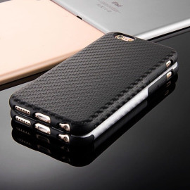 Vaku ® Apple iPhone 6 / 6S Carbon Fiber Finish Gel Grip Cover + Heat Air Holes Defender Case Back Cover
