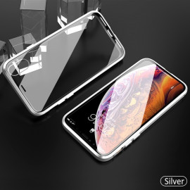 Vaku ® Apple iPhone XS Max Dual Front + Back Tempered Magnetic Wireless Edition Aluminium CLUB Series Back Cover