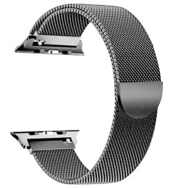 Eller Sante ® Apple Watch Series (1/2/3/4) 42mm / 44mm Magnetic Clasp Stainless Steel Mesh Band-Black