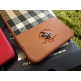 Santa Barbara Polo Club ® Apple iPhone SE 2020 Plaide Series Chequered Design Elegant Faux Leather Back Cover