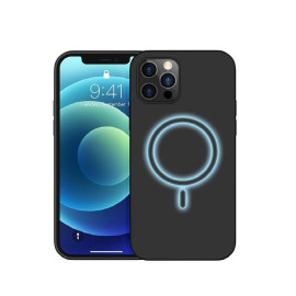 Vaku ® iPhone 12 Pro Max Magsafe Built in Halo Lock Magnetic Wireless Charging Silicon Velvet-Touch Silk Finish Shock-Proof Back Cover