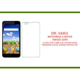 Dr. Vaku ® Micromax Canvas Amaze Q395 Ultra-thin 0.2mm 2.5D Curved Edge Tempered Glass Screen Protector Transparent