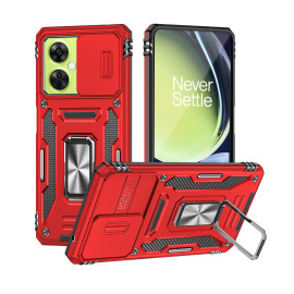 Vaku ® OnePlus Nord CE 3 Lite 5G ArmorShield Slide Camera Protection Military Grade Magnetic Ring Holder Kickstand Back Cover